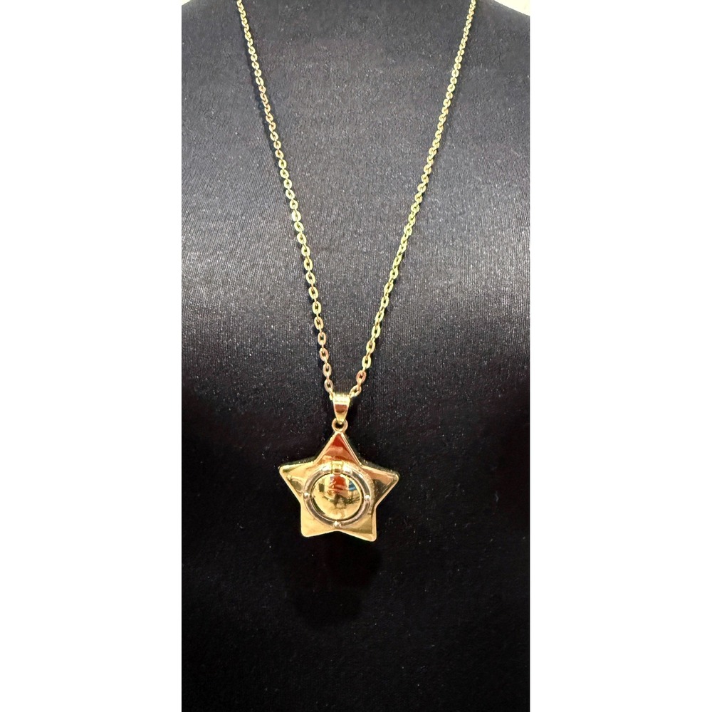 Sailor Moon Gold Star Locket Pendant Necklace Anime Cosplay Vintage Style